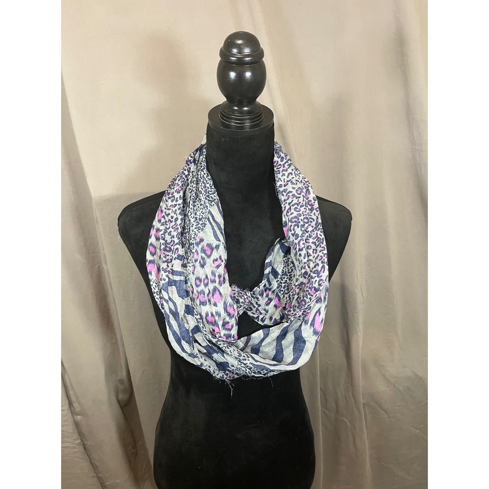 Unbranded Women‎ Animal Print Infinity Scarf Leopard Zebra Grey Pink Navy Blue